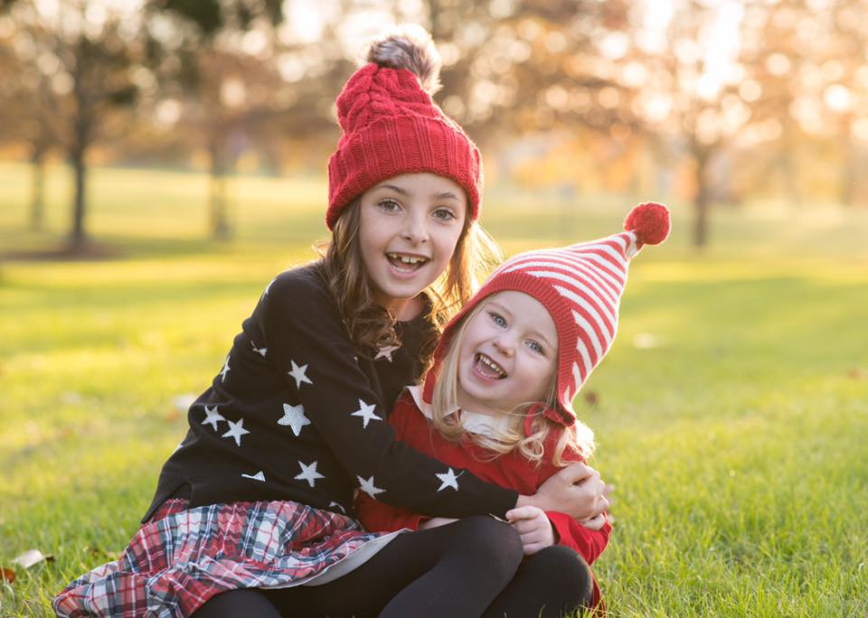 Sisters in photo shoot