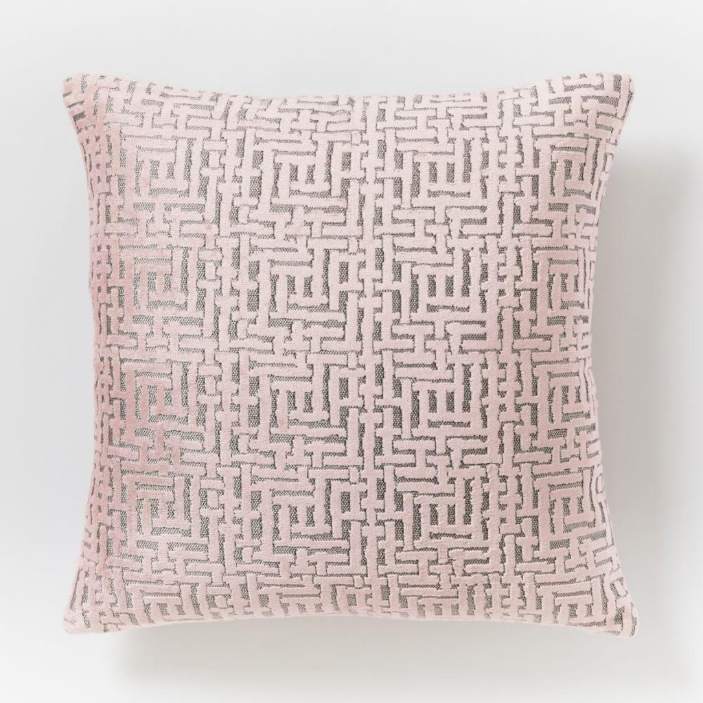 Millennial pink textured pillow from West Elm