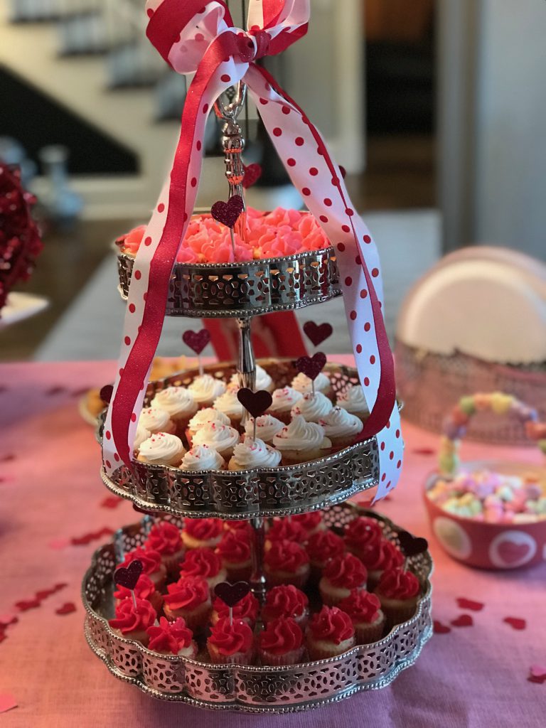 Cupcakes at Valentine's Day tea party