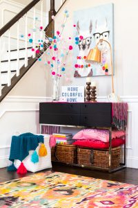 bright colorful area rug