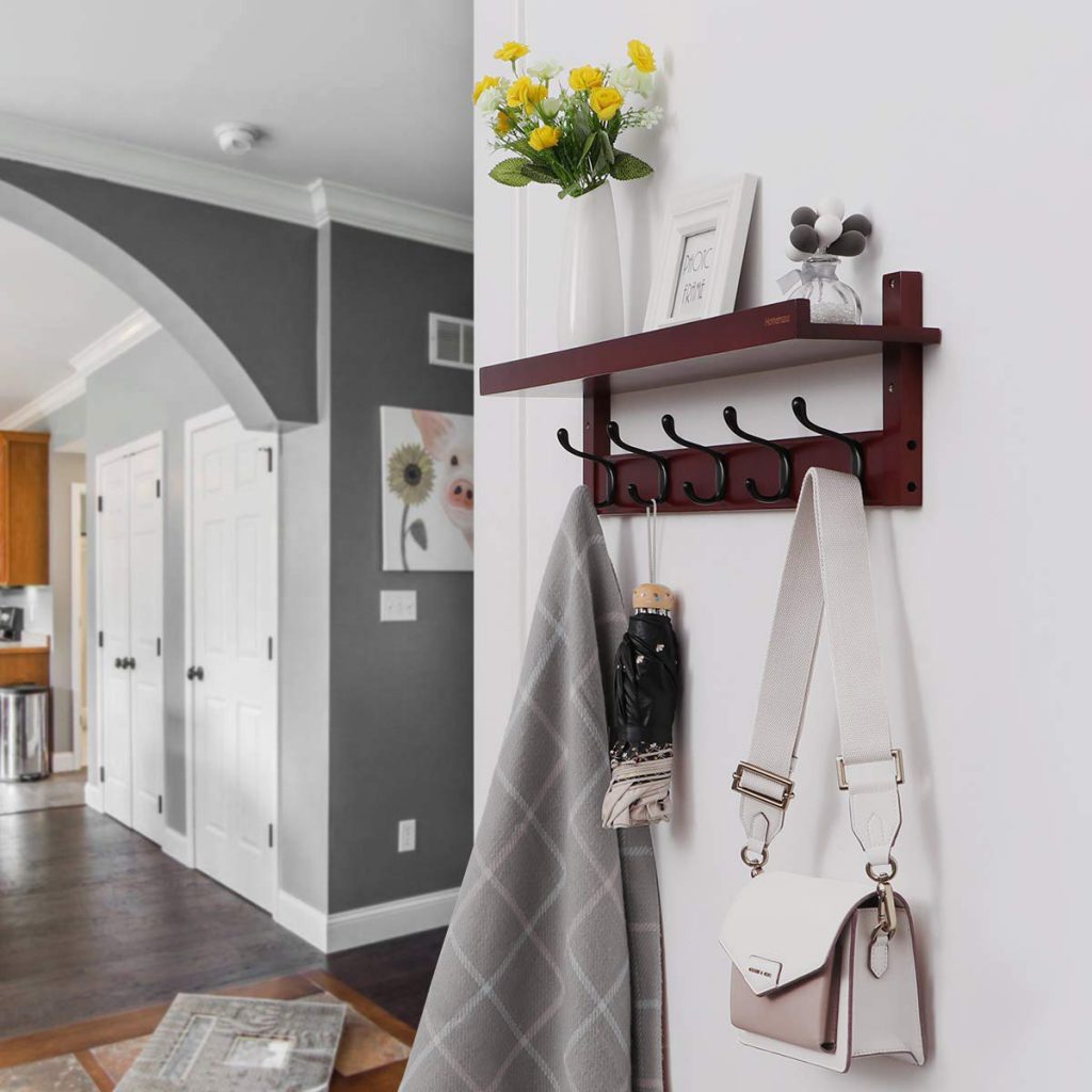 Bamboo hooks for entryways 