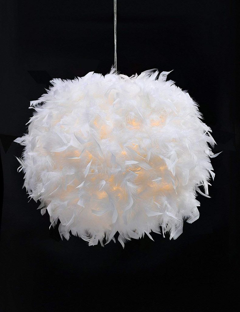 White feather pendant lighting from Amazon