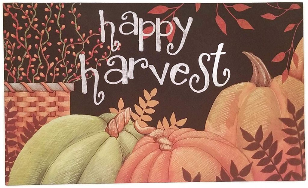 Happy Harvest doormat from Mohawk Home on sale at Amazon