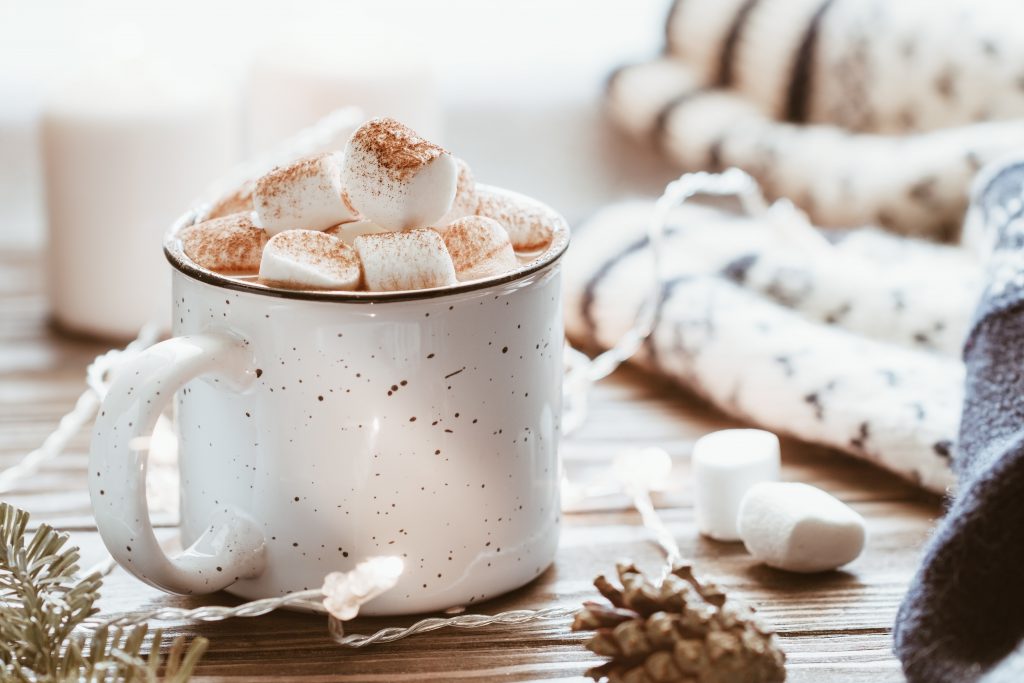 Hot cocoa with marshmallows for the holidays