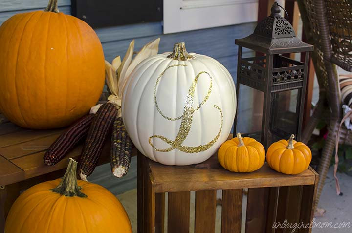 Monogram pumpkins from <span style=