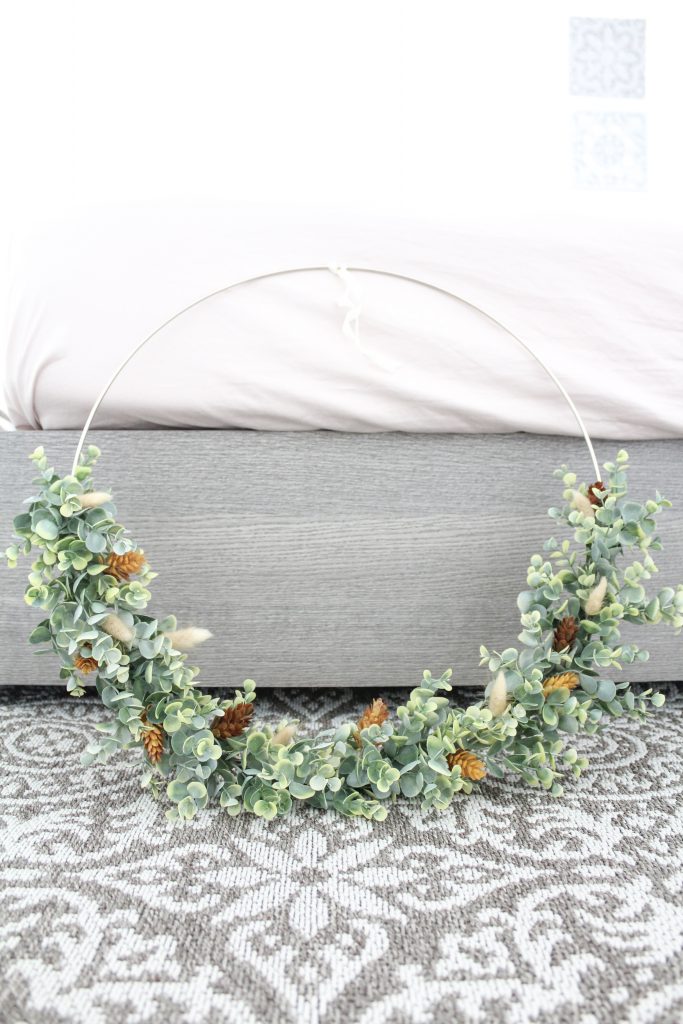 Green wreath for over the master bed