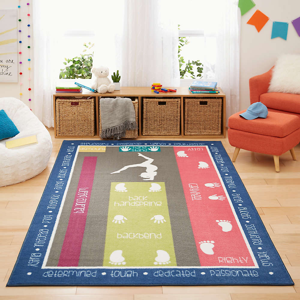 Mohawk Home Gymnastics fun area rug in multi