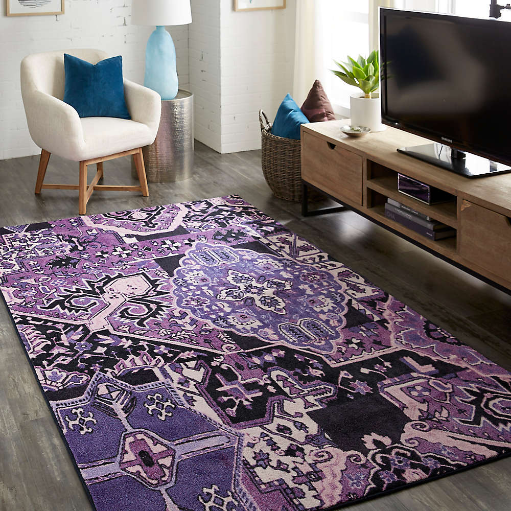 Mohawk Home Aztec Patchwork area rug in purple