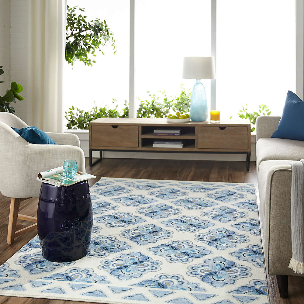 Mohawk Home Almafi Stamp area rug in Navy