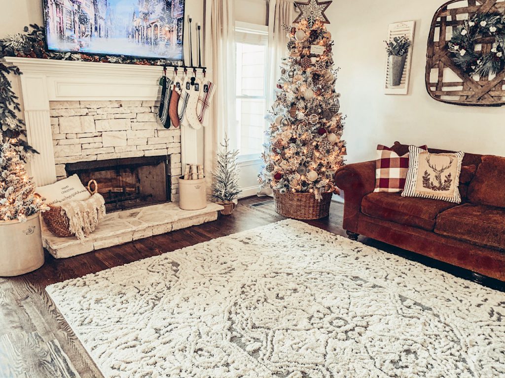 Mohawk Home's Francesca Farmhouse area rug in light gray
